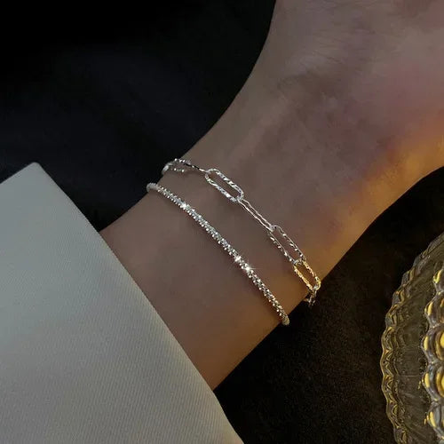 Sterling Silver Bracelet Partial Pearls Knots Bracelets