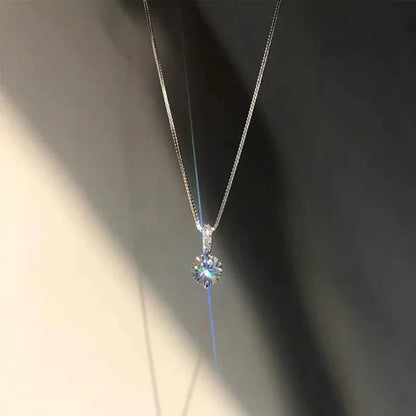 Fashion Sterling Silver Round Zircon Necklace Choker
