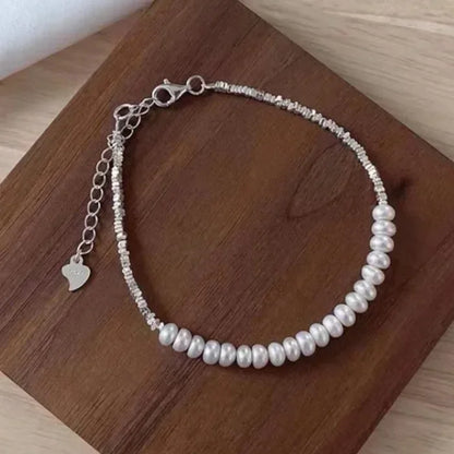 Sterling Silver Bracelet Partial Pearls Knots Bracelets