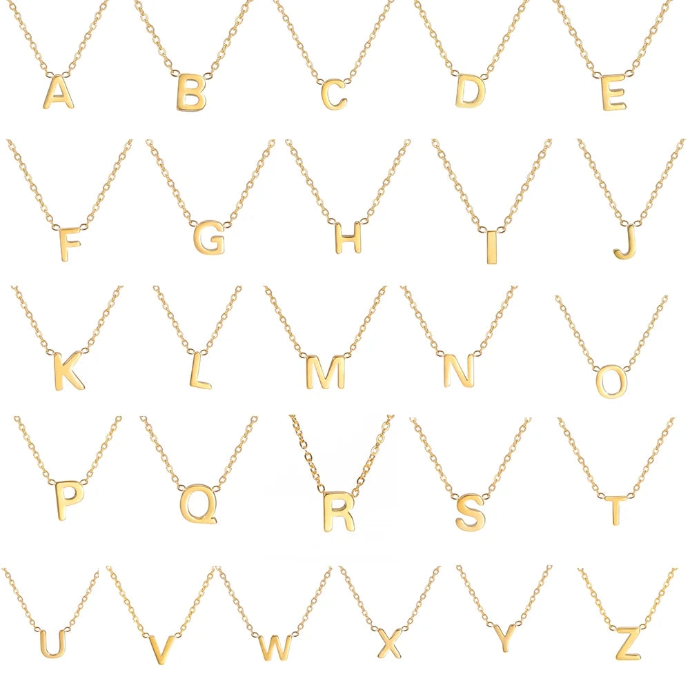 Cazador Minimalist Initial A-Z Letter Necklace for Women