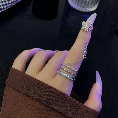 New Fashion Creative Geometric Leaf Wave Hollow Ring