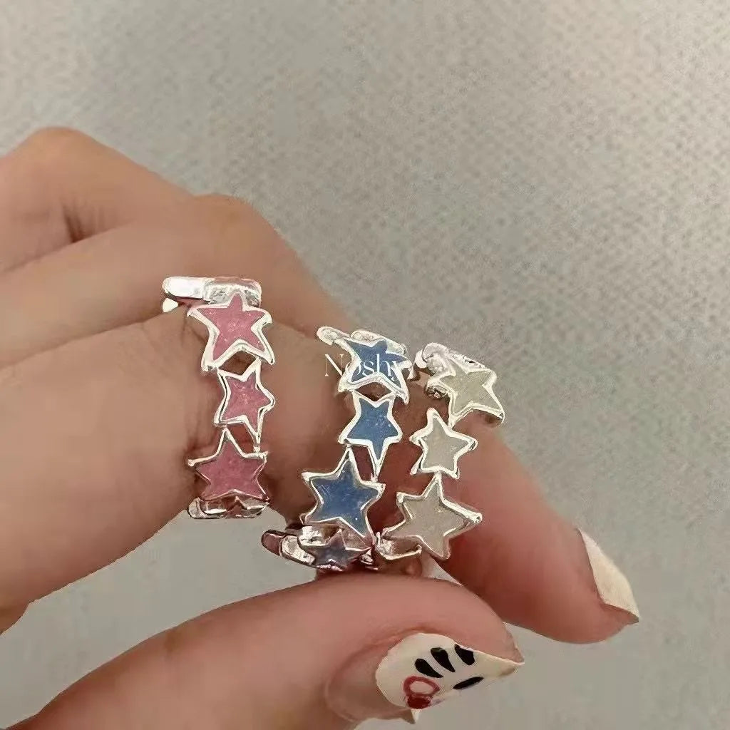 Luxury Zircon Heart Rings for Women Opening Adjustable Weave