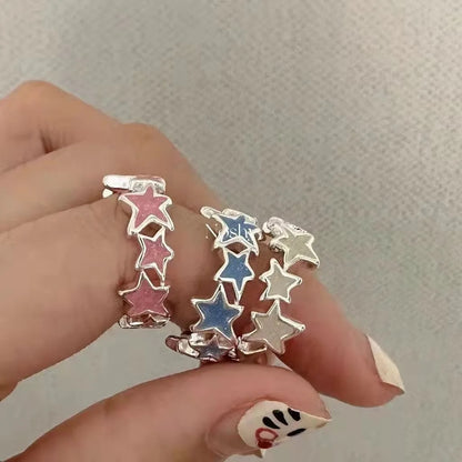 Luxury Zircon Heart Rings for Women Opening Adjustable Weave
