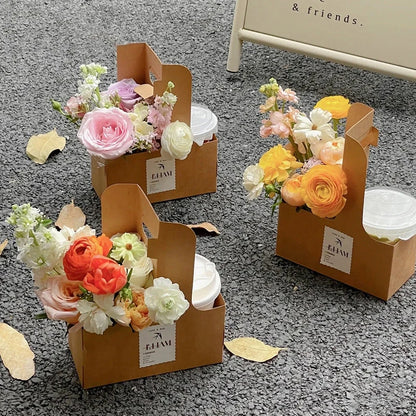 Coffee Flower Cake Dessert Packaging Box Portable