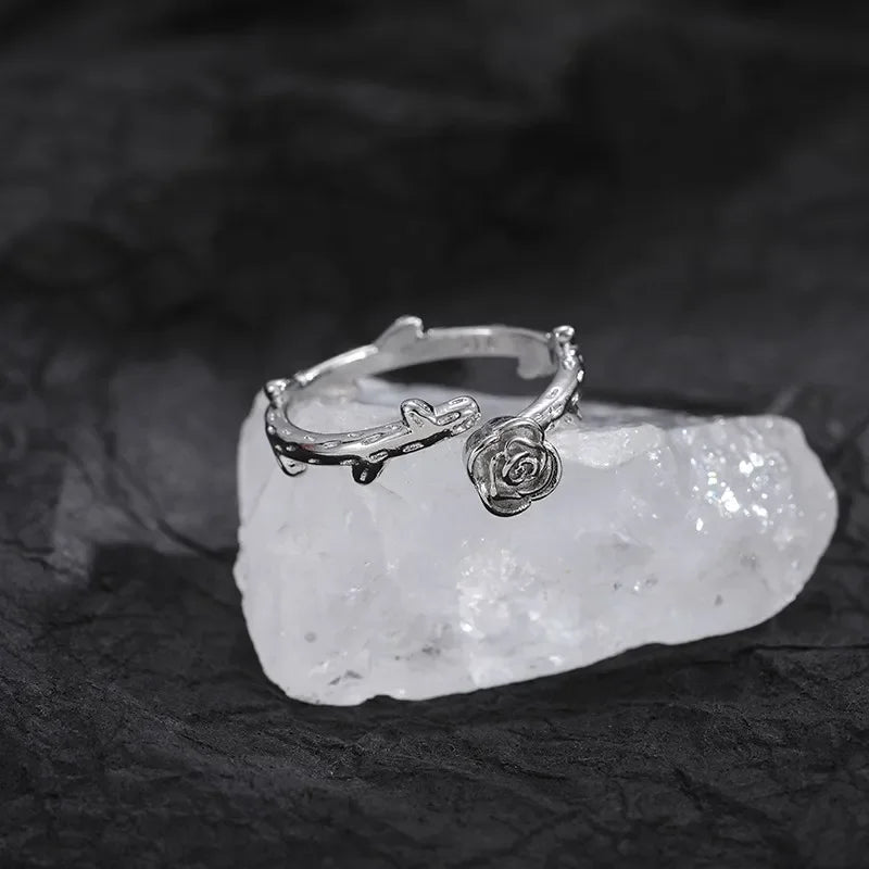 Fashion Goth Double Layer Rose Couple Rings for Men