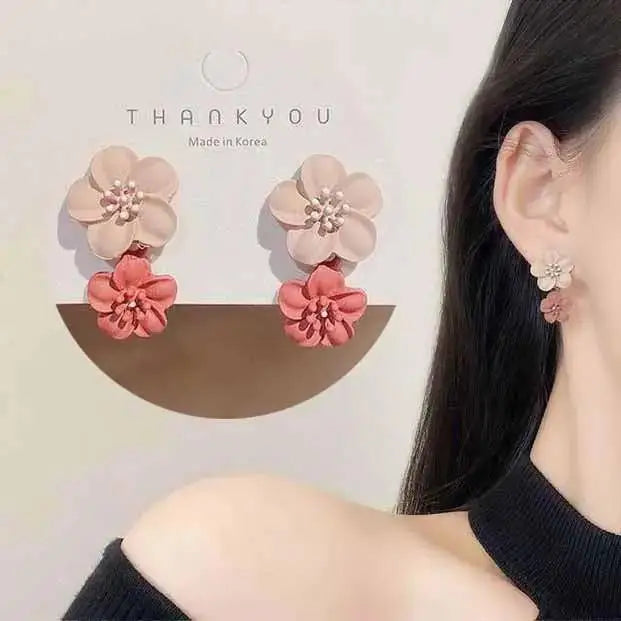 Korean Vintage Pearl Crystal Earrings For Women Jewelry