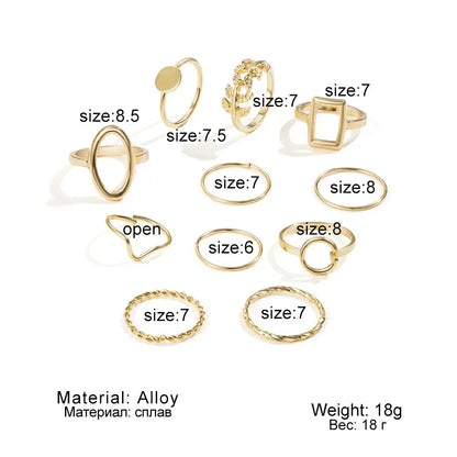 New Fashion Creative Geometric Leaf Wave Hollow Ring