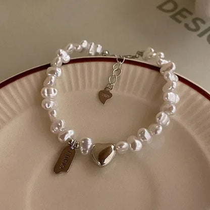 Sterling Silver Bracelet Partial Pearls Knots Bracelets