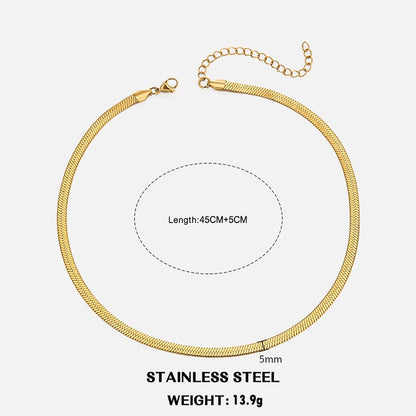 Hot Classic Unisex Flat Snake Chain Choker Necklace