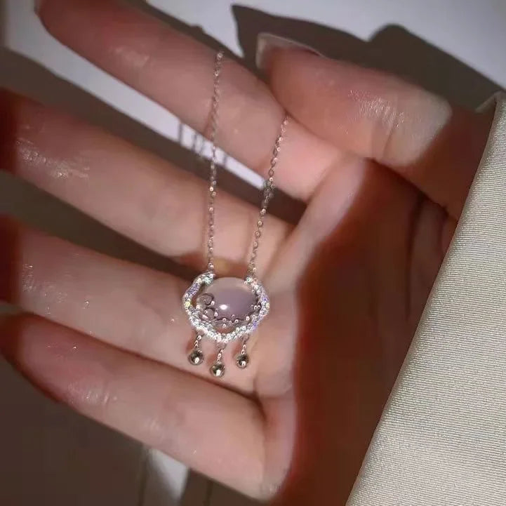 Fashion Sterling Silver Round Zircon Necklace Choker