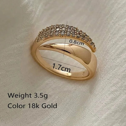 Luxury Zircon Heart Rings for Women Opening Adjustable Weave