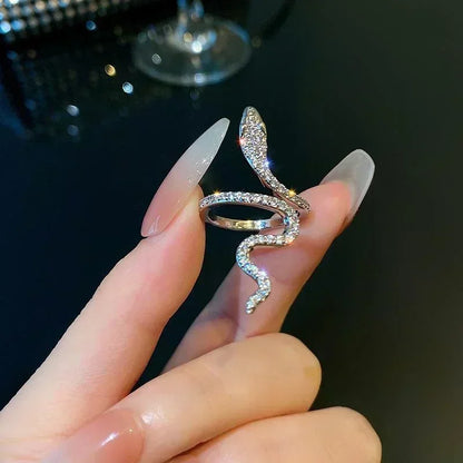 Women Gothic Open Snake Ring Adjustable Animal Ring