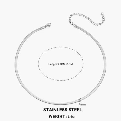 Hot Classic Unisex Flat Snake Chain Choker Necklace