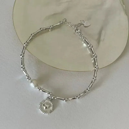 Sterling Silver Bracelet Partial Pearls Knots Bracelets