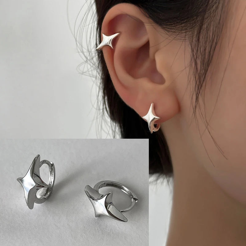 VENTFILLE Sterling Silver Star Earring for Women Girl Personal