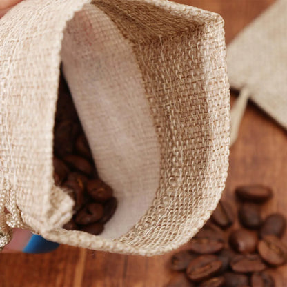 Drawstring Burlap Gift Bags Coffee Bean Linen Bag