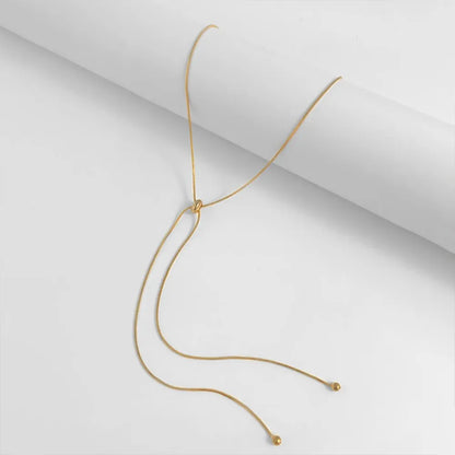 Personalized Snake Chain Adjustable Y Necklace