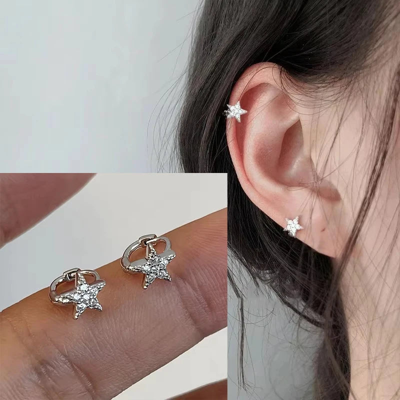 VENTFILLE Sterling Silver Star Earring for Women Girl Personal