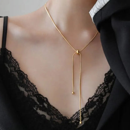 Personalized Snake Chain Adjustable Y Necklace