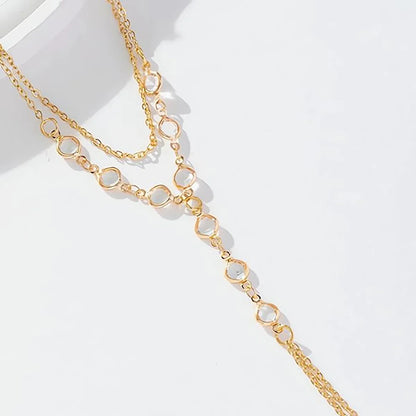 Fashion Multilayer Bracelet Ring Crystal Luxury Finger Bracelet