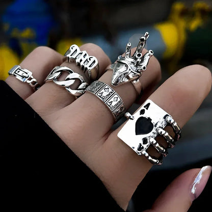 New Fashion Creative Geometric Leaf Wave Hollow Ring