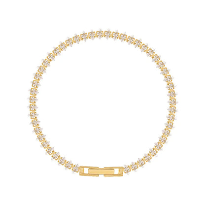 Luxury Roman Crystal Geometric Chain Bracelets