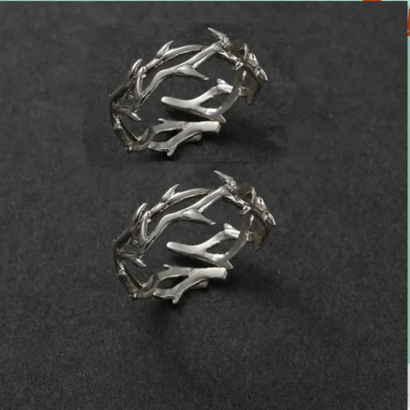 Fashion Goth Double Layer Rose Couple Rings for Men