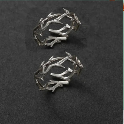 Fashion Goth Double Layer Rose Couple Rings for Men