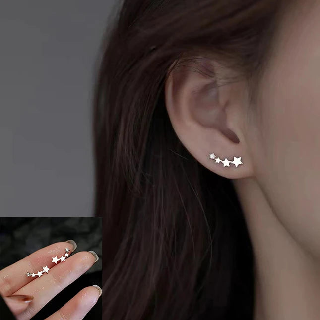 VENTFILLE Sterling Silver Star Earring for Women Girl Personal