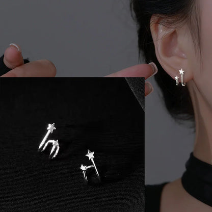 VENTFILLE Sterling Silver Star Earring for Women Girl Personal
