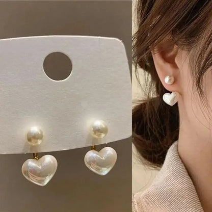 Korean Vintage Pearl Crystal Earrings For Women Jewelry