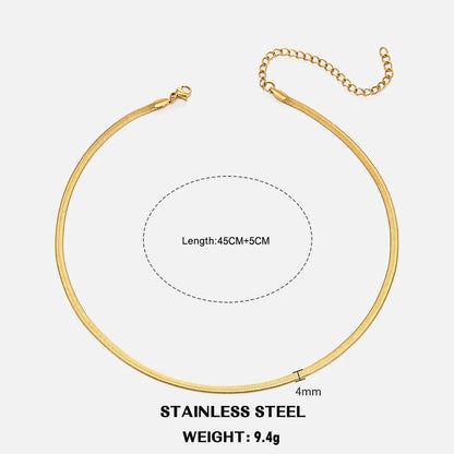Hot Classic Unisex Flat Snake Chain Choker Necklace