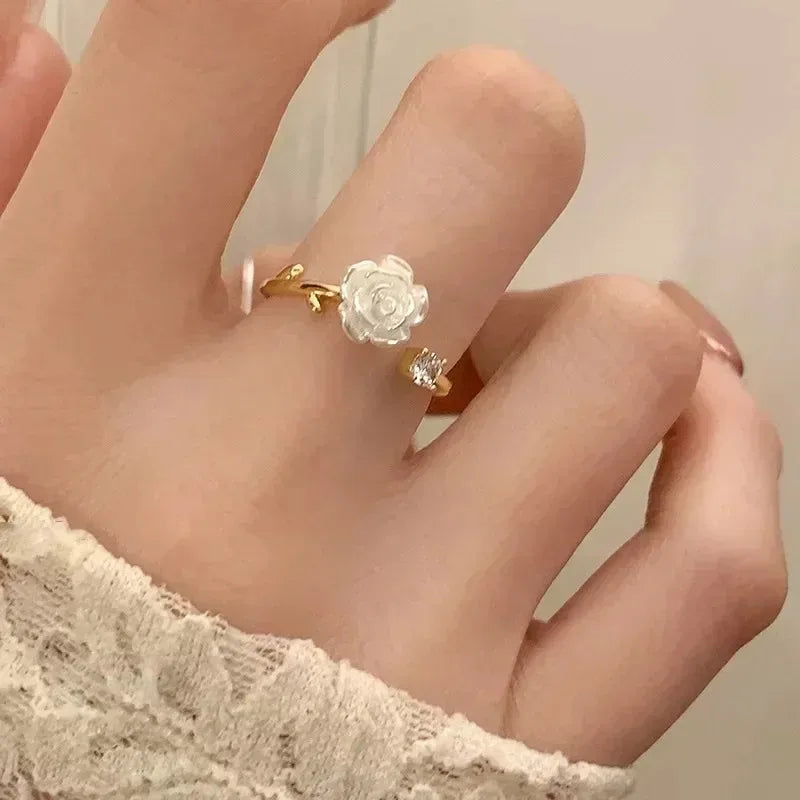 Luxury Zircon Heart Rings for Women Opening Adjustable Weave