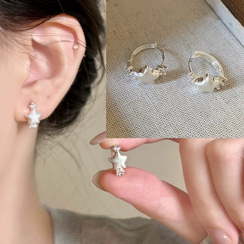 VENTFILLE Sterling Silver Star Earring for Women Girl Personal