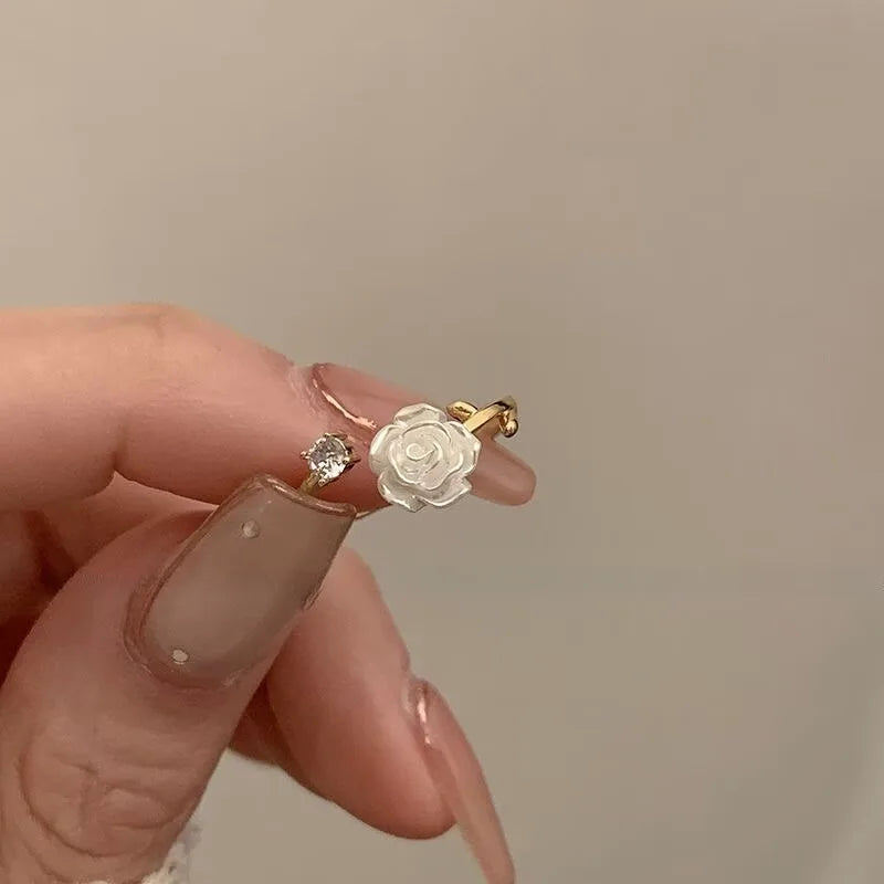 Luxury Zircon Heart Rings for Women Opening Adjustable Weave