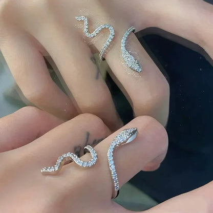 Women Gothic Open Snake Ring Adjustable Animal Ring