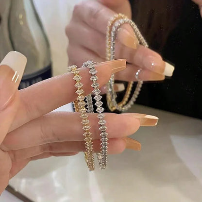 Luxury Roman Crystal Geometric Chain Bracelets