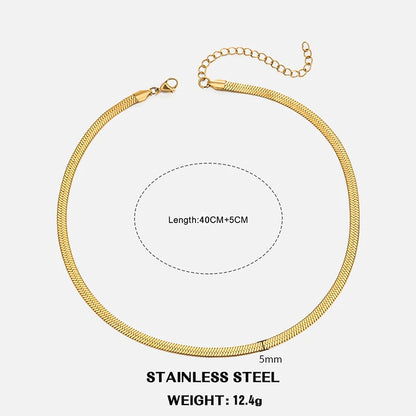 Hot Classic Unisex Flat Snake Chain Choker Necklace