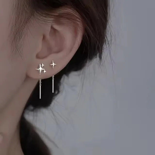 VENTFILLE Sterling Silver Star Earring for Women Girl Personal