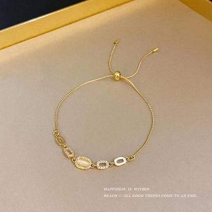 New Luxury Gold Zircon Bracelet for Women Elegant