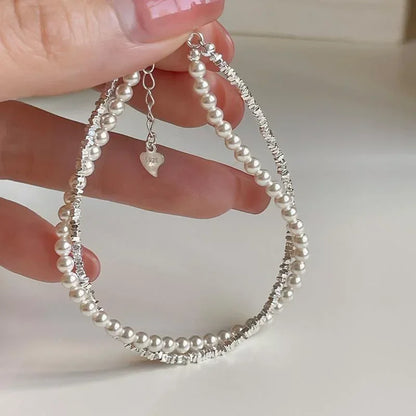 Sterling Silver Bracelet Partial Pearls Knots Bracelets