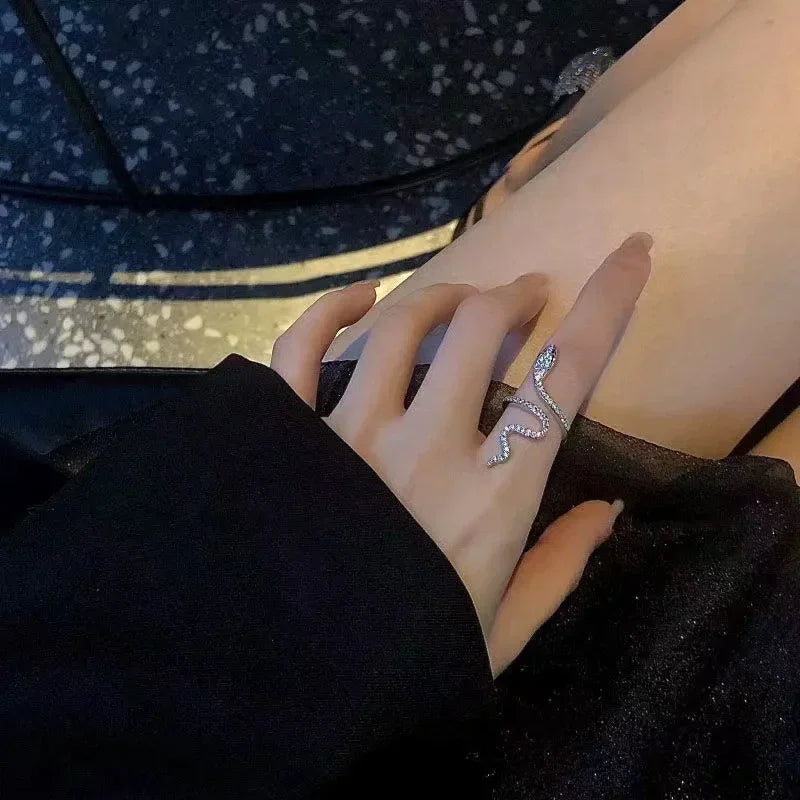 Women Gothic Open Snake Ring Adjustable Animal Ring