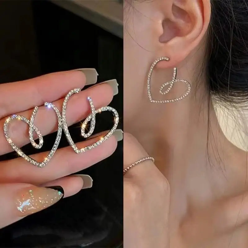 Korean Vintage Pearl Crystal Earrings For Women Jewelry