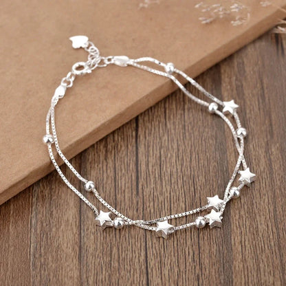 Sterling Silver Bracelet Partial Pearls Knots Bracelets