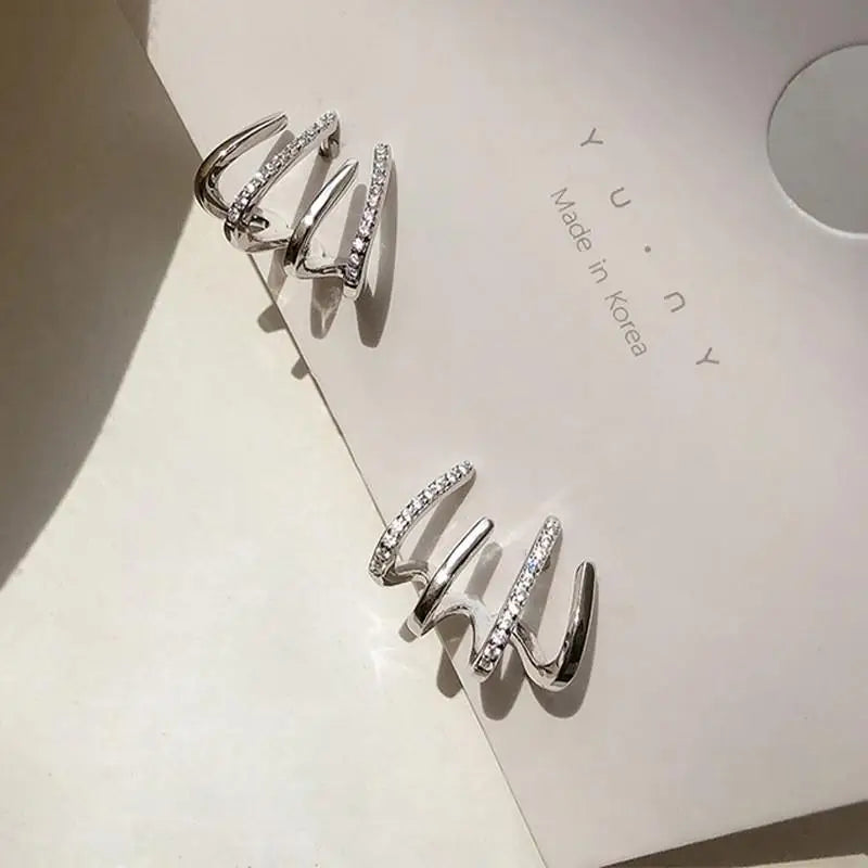 Korean Vintage Pearl Crystal Earrings For Women Jewelry