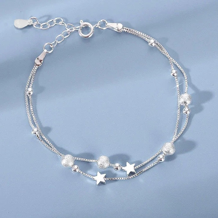 Sterling Silver Bracelet Partial Pearls Knots Bracelets