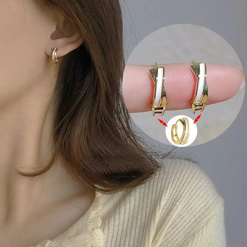 Korean Vintage Pearl Crystal Earrings For Women Jewelry