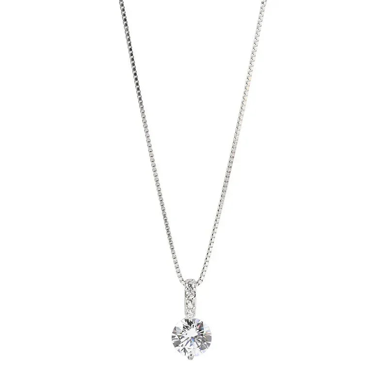 Fashion Sterling Silver Round Zircon Necklace Choker