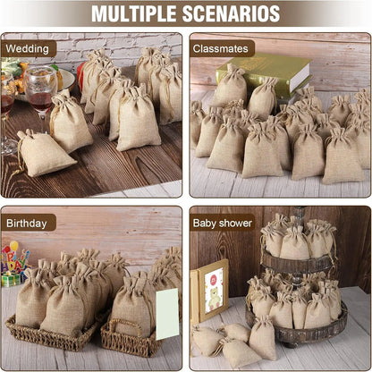 Drawstring Burlap Gift Bags Coffee Bean Linen Bag