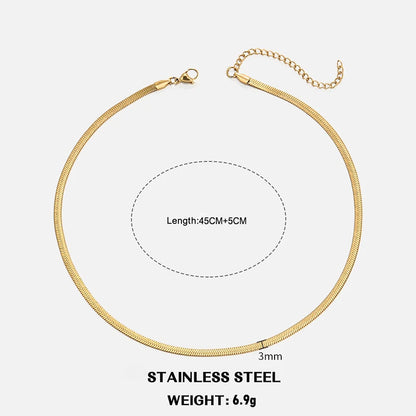 Hot Classic Unisex Flat Snake Chain Choker Necklace